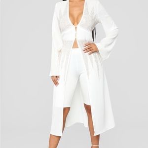 Studded Night High Low Top - White